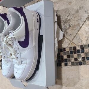 Nike White and Purple Sneakers